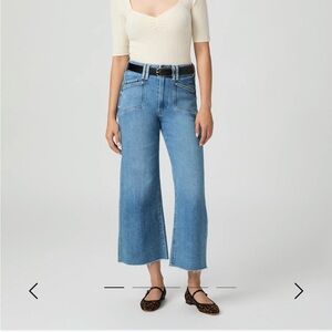 PAIGE Anessa Petit Wide Leg Jeans in “Sunnie Distressed” denim color- Size 29